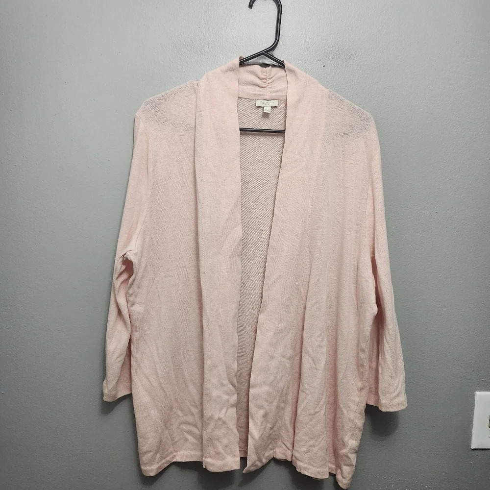 Talbots women's light weight open front cardigan sweater size XL orange